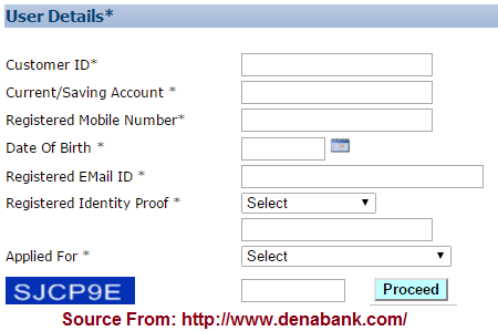 Dena Bank Online Net Banking Registration For New User Denabank Com