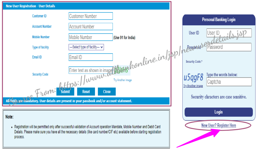 Allahabad Bank Online Net Banking Registration