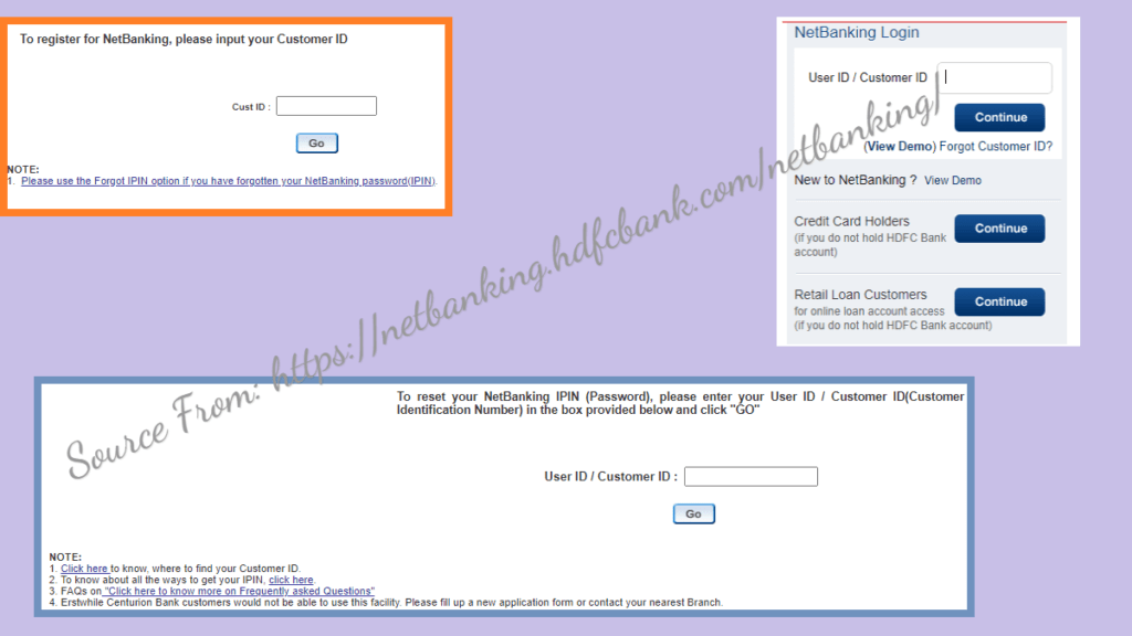 HDFC Online Net Banking Registration