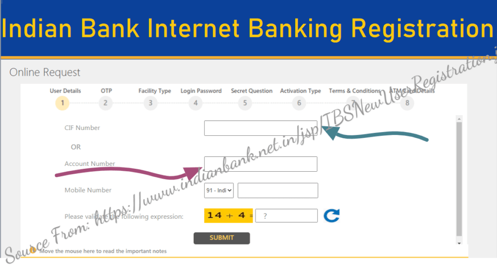 Indian Bank Online Net Banking Registration