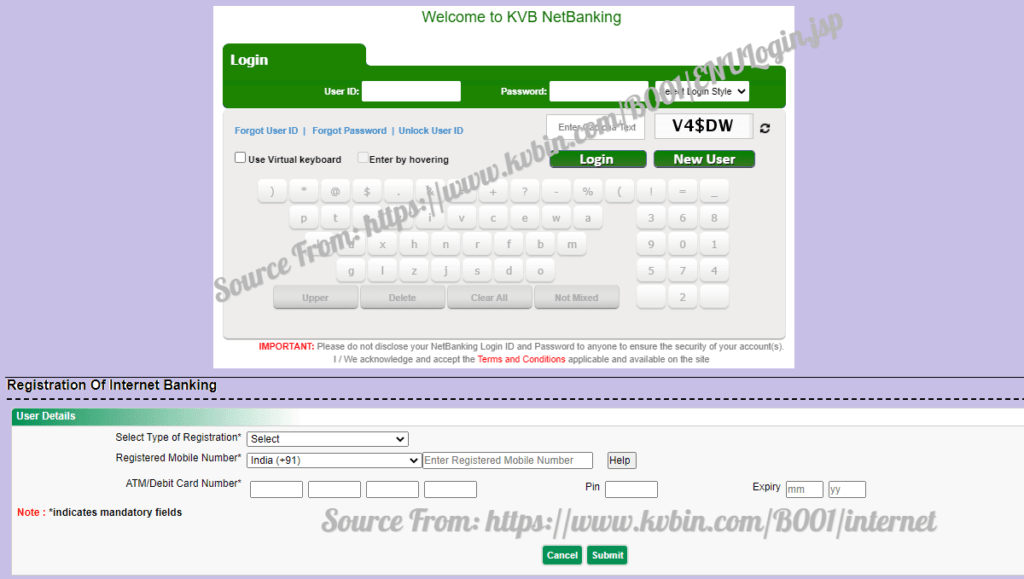 what is user id in kvb net banking