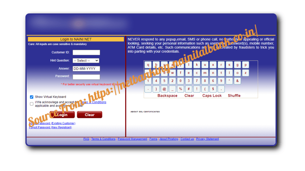 Nainital Bank Internet Banking Online Registration