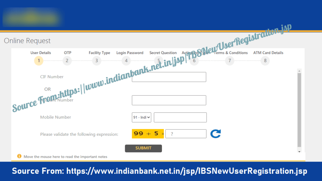 Indian Bank Internet Banking Online Registration